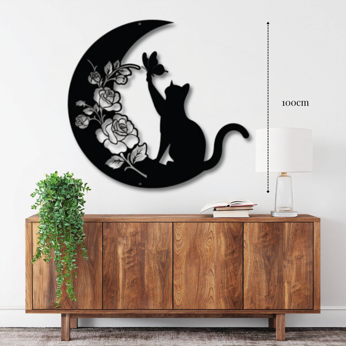 décoration murale chat sur la lune