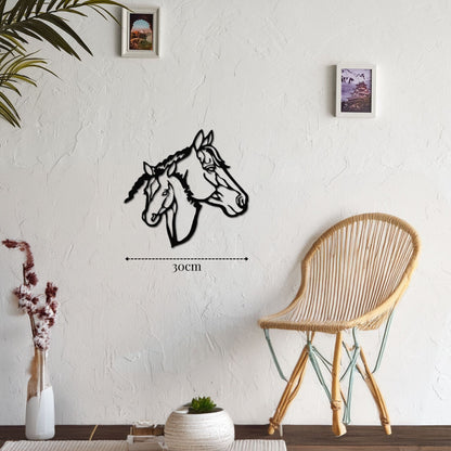 petite décoration murale tête de cheval double