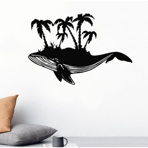 Baleineau Murale en métal noir